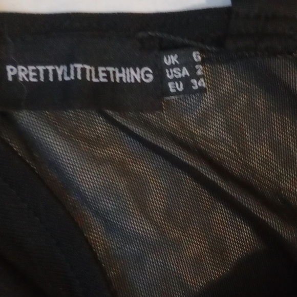 PrettyLittleThing Black Mesh Dress,Size 2 - Picture 10 of 12